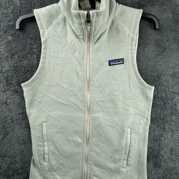 Patagonia Jackets & Blazers - Patagonia Womens Vest Sleeveless Ivory XS Fleece Lined W Logo Full Zip Hiking